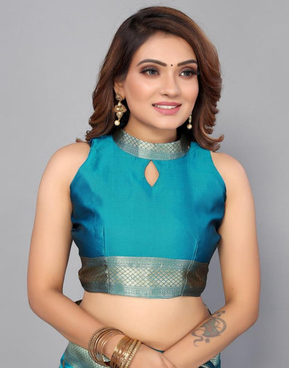 Blue Banarasi Silk Saree | Leemboodi