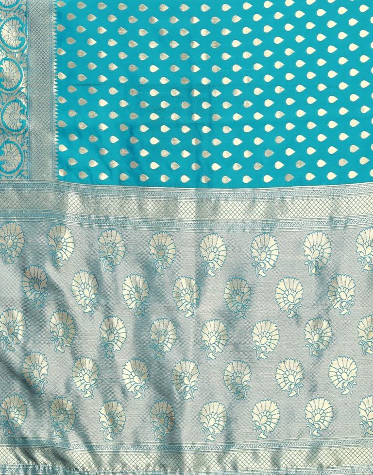 Blue Banarasi Silk Saree | Leemboodi