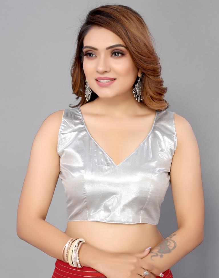 Red Chiffon Plain Saree | Sudathi