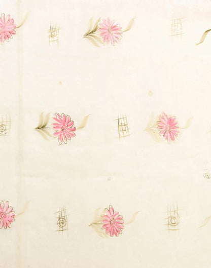 Off White Organza Saree | Leemboodi