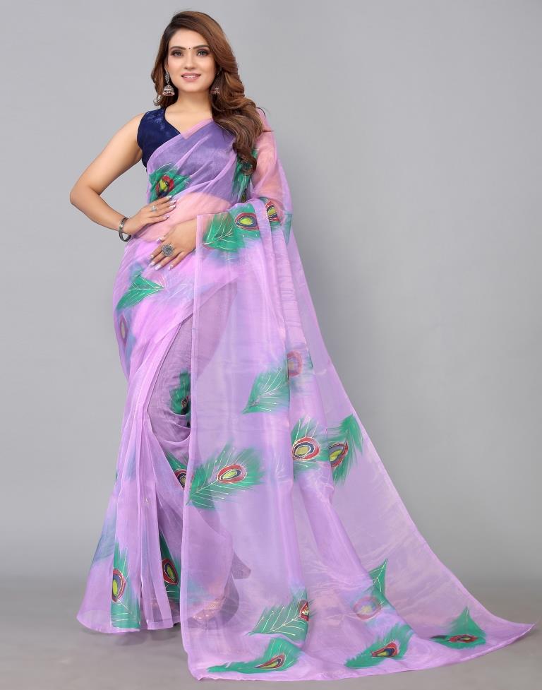 Light Purple Organza Saree | Sudathi
