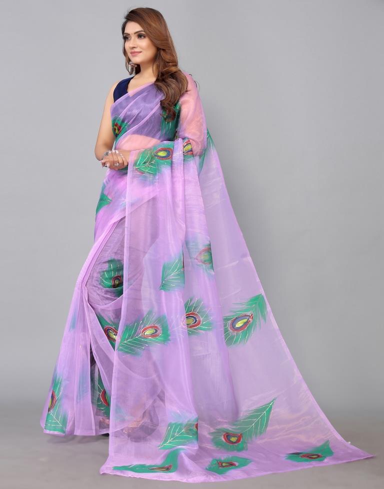 Light Purple Organza Saree | Sudathi