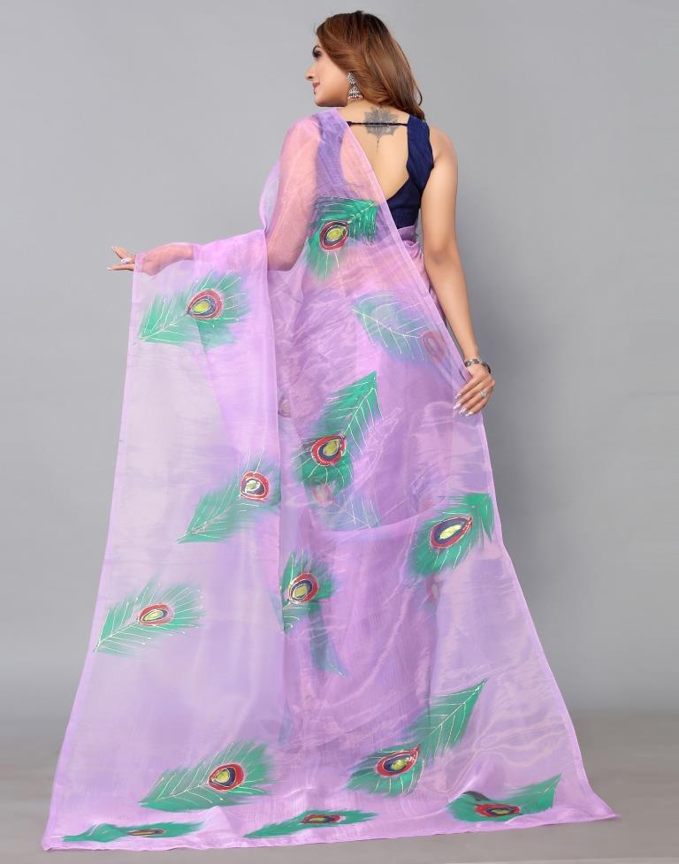 Light Purple Organza Saree | Sudathi