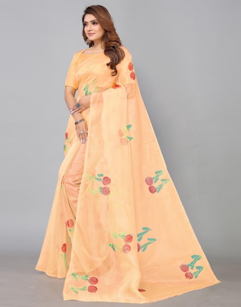 Beige Organza Saree | Sudathi