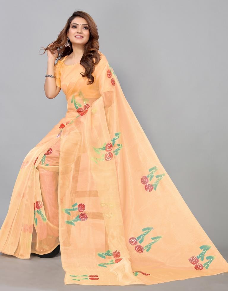 Beige Organza Saree | Sudathi
