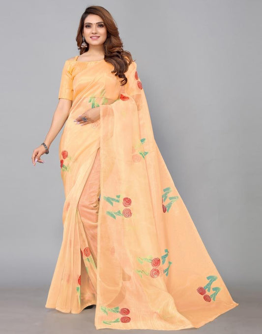 Beige Organza Saree | Sudathi