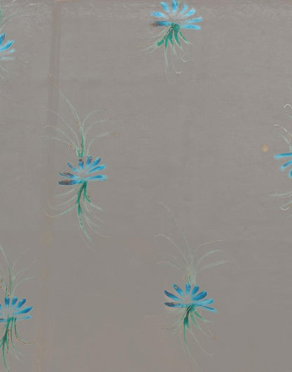 Stone Grey Organza Saree | Sudathi