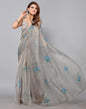 Stone Grey Organza Saree | Sudathi