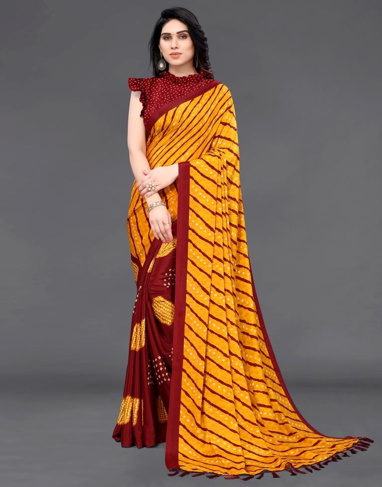 Mustard Yellow Silk Saree | Sudathi