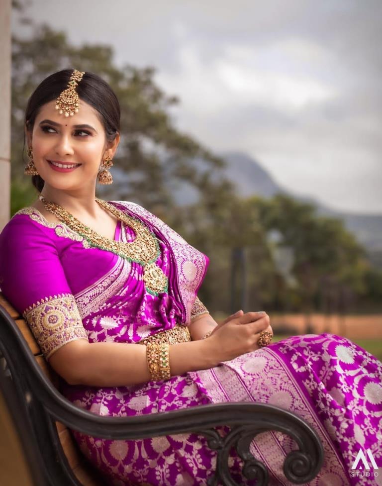 Pink Banarasi Kanjivaram Silk Saree | Sudathi