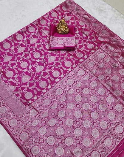Pink Banarasi Kanjivaram Silk Saree | Sudathi