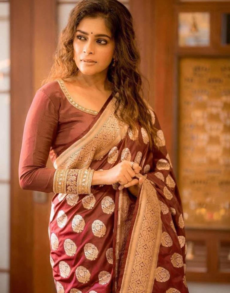 Maroon Kanjivaram Silk Saree | Sudathi