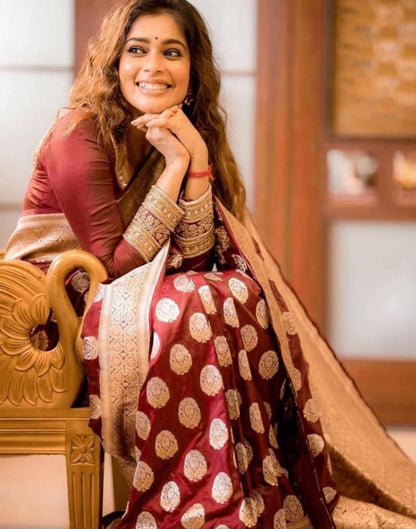 Maroon Kanjivaram Silk Saree | Sudathi