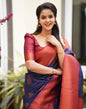 Dark Blue Kanjivaram Silk Saree | Leemboodi