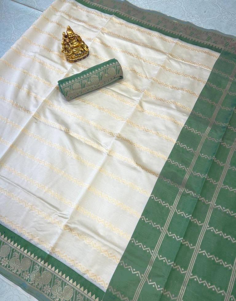 Off White Kanjivaram Silk Saree | Sudathi