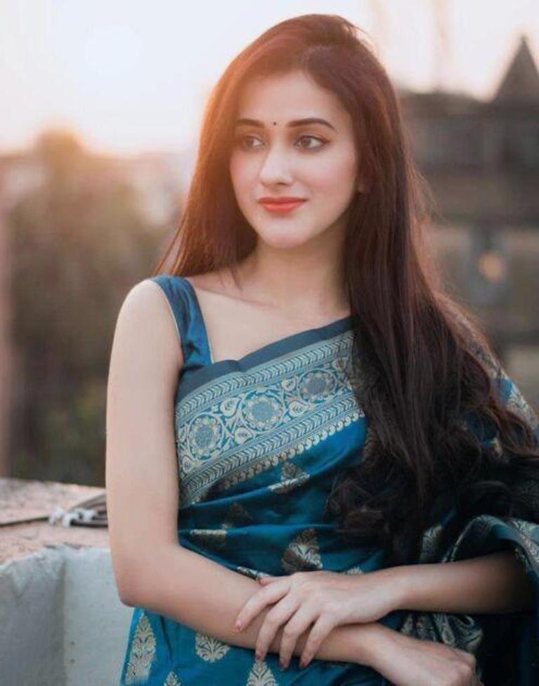 Peacock Blue Banarasi Silk Saree | Sudathi