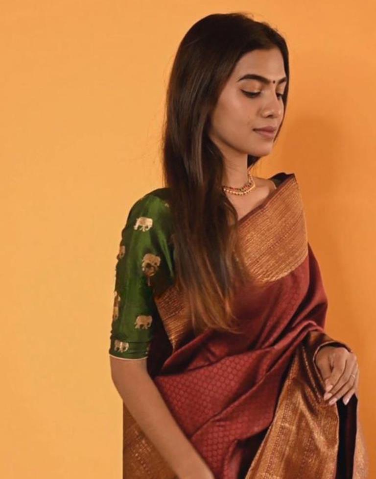Maroon Kanjivaram Silk Saree | Sudathi