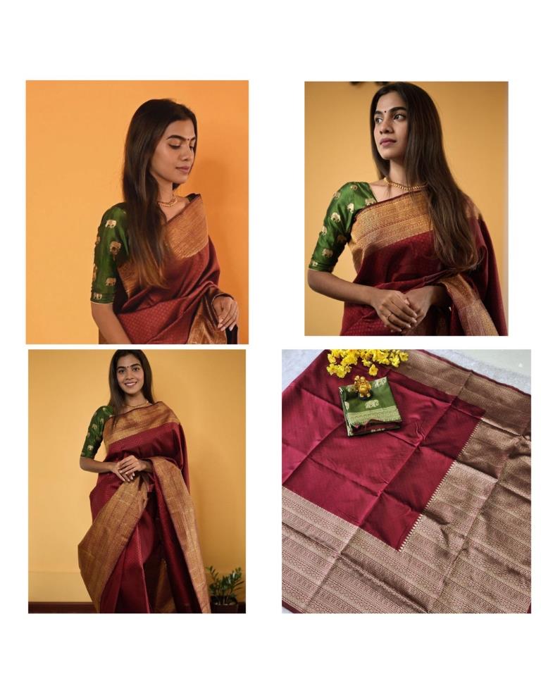 Maroon Kanjivaram Silk Saree | Sudathi