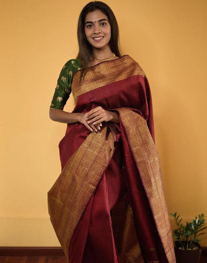 Maroon Kanjivaram Silk Saree | Sudathi