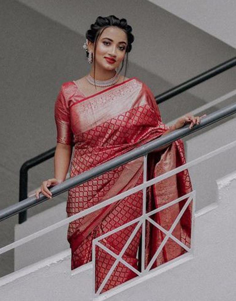 Red Banarasi Silk Saree | Leemboodi