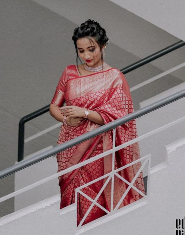 Red Banarasi Silk Saree | Leemboodi