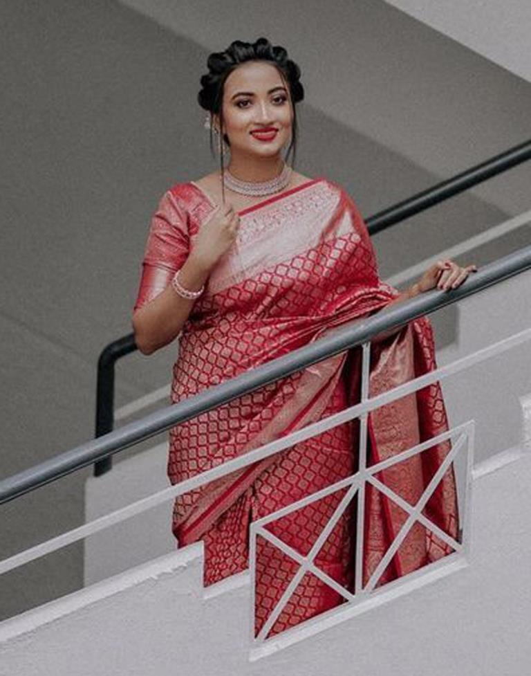 Red Banarasi Silk Saree | Leemboodi
