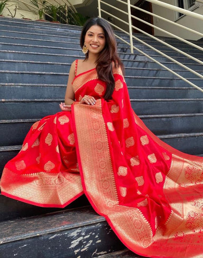 Red Banarasi Silk Saree | Sudathi