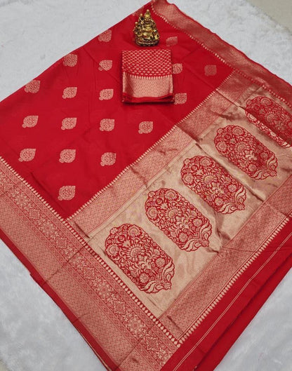 Red Banarasi Silk Saree | Sudathi