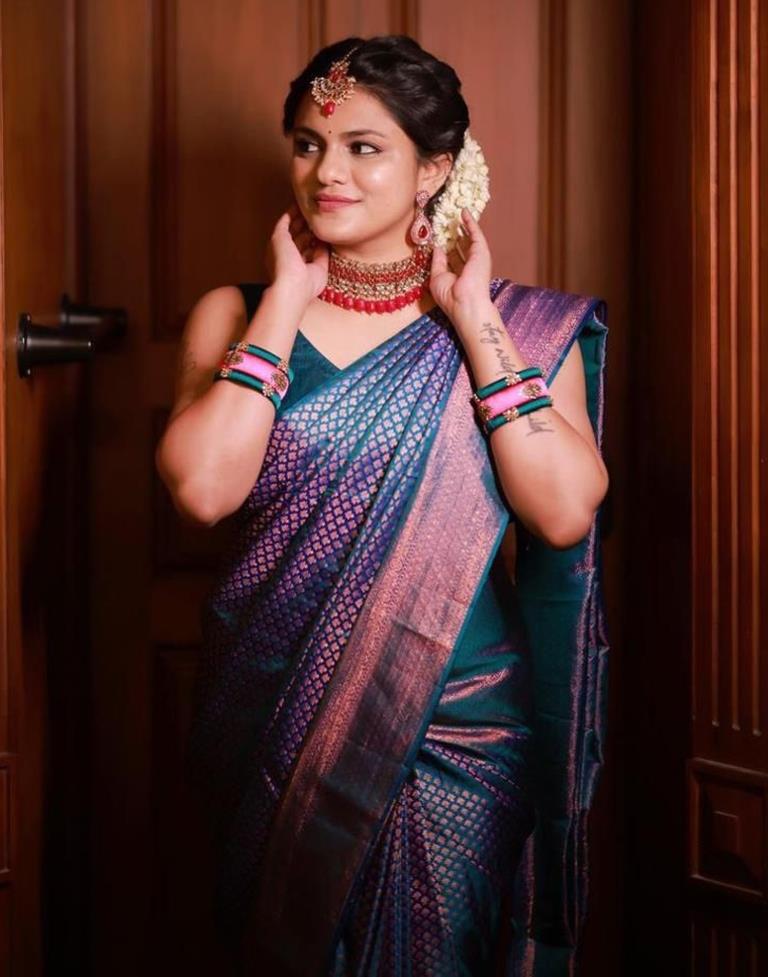 Blue Kanjivaram Silk Saree | Sudathi