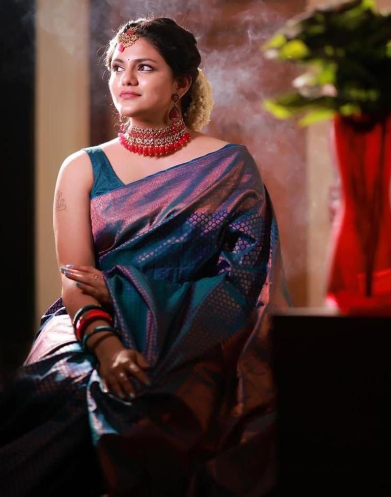 Blue Kanjivaram Silk Saree | Sudathi