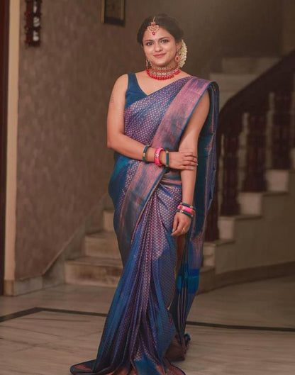 Blue Kanjivaram Silk Saree | Sudathi