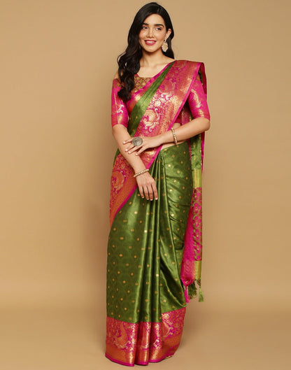 Green Banarasi Silk Saree | Sudathi