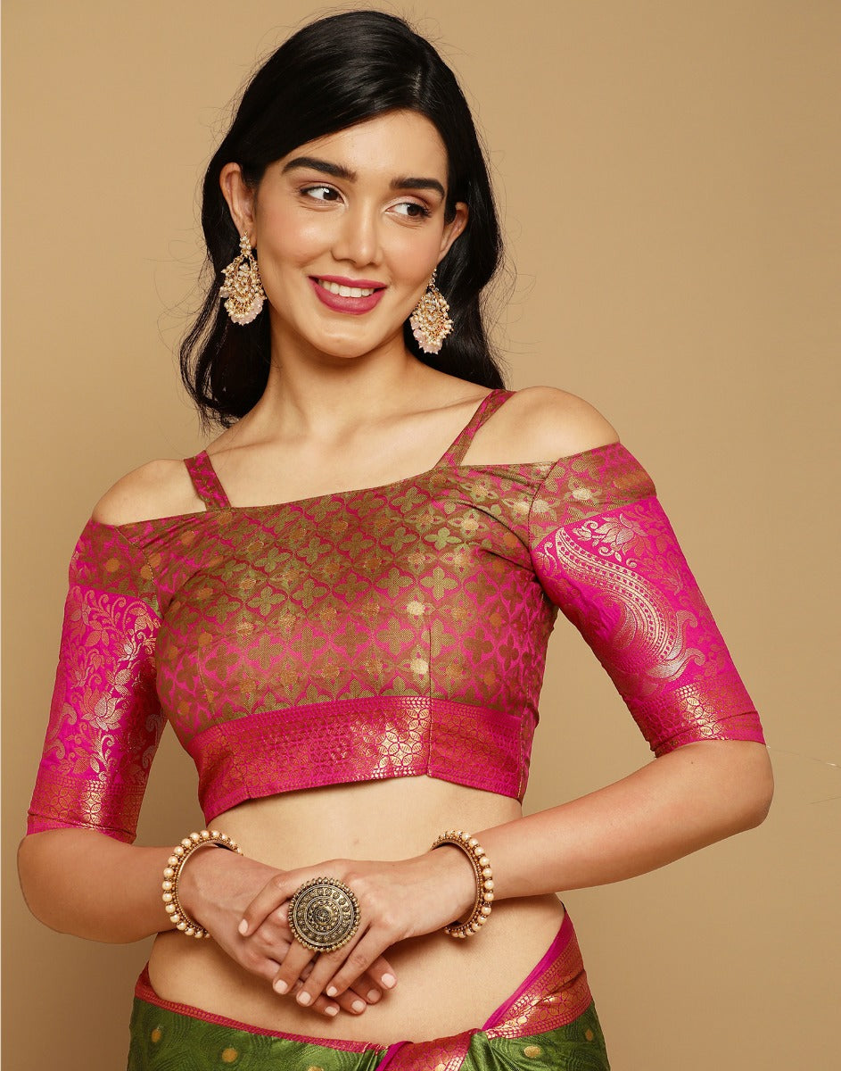 Green Banarasi Silk Saree | Sudathi