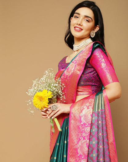 Rama Green Banarasi Silk Saree | Sudathi