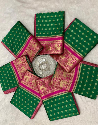 Bottle Green Silk Saree | Leemboodi