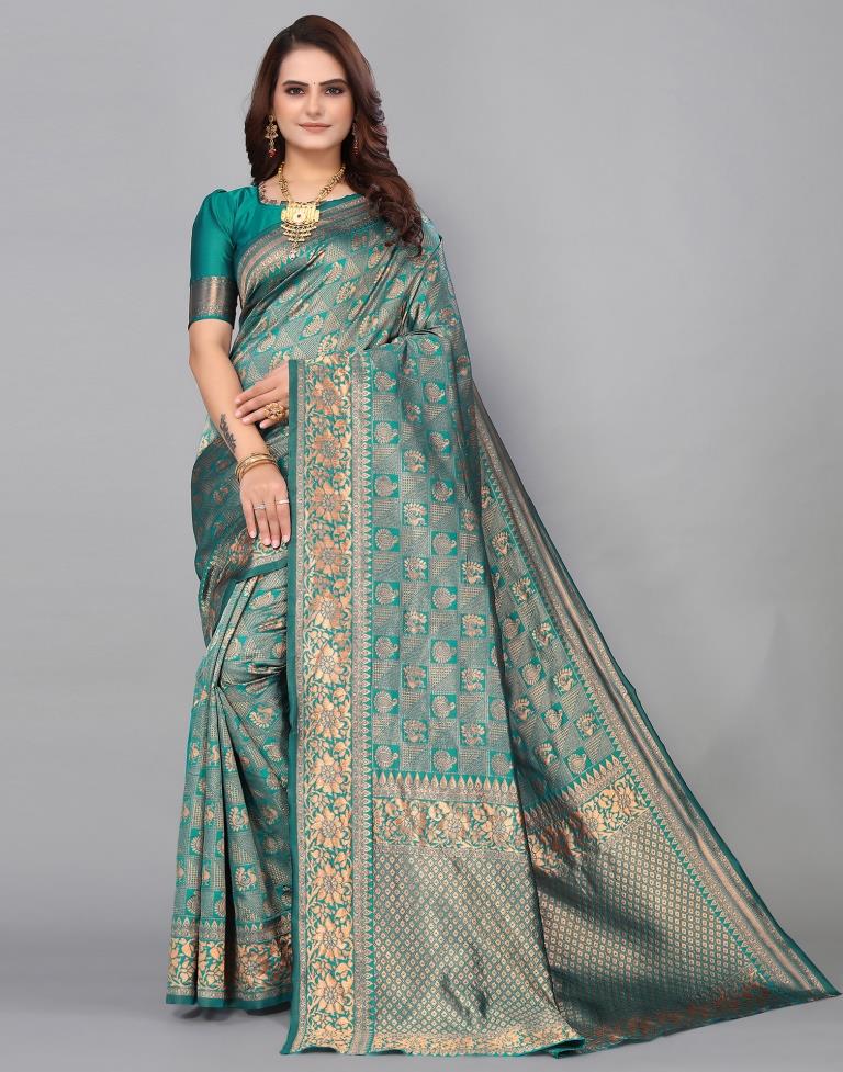 Rama Green Kanjivaram Silk Saree | Sudathi