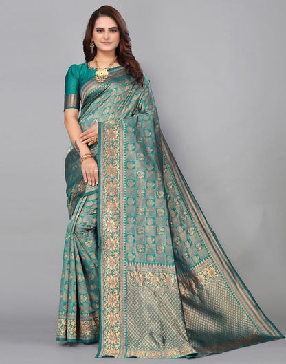 Rama Green Kanjivaram Silk Saree | Sudathi