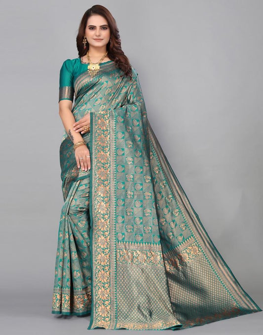 Rama Green Kanjivaram Silk Saree | Sudathi