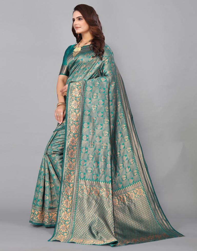 Rama Green Kanjivaram Silk Saree | Sudathi