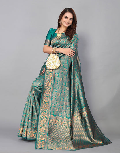 Rama Green Kanjivaram Silk Saree | Sudathi