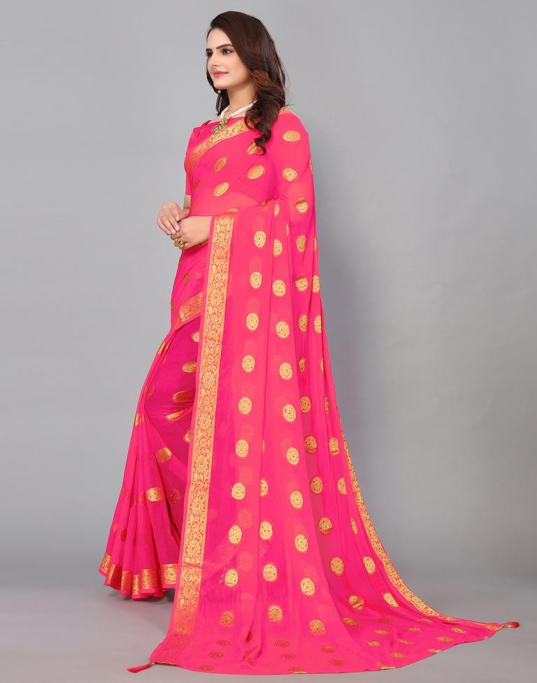 Pink Chiffon Banarasi Saree | Sudathi