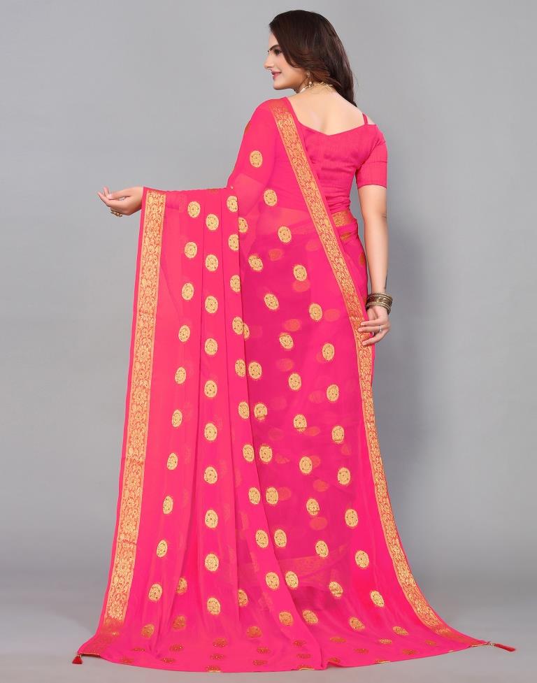 Pink Chiffon Banarasi Saree | Sudathi