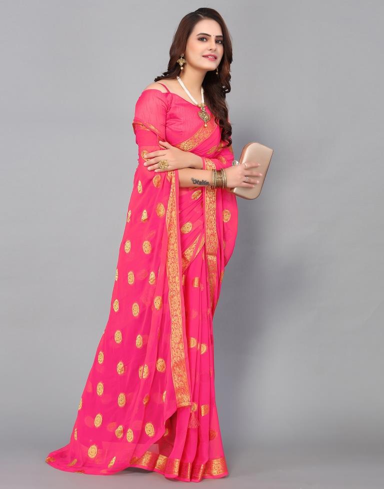 Pink Chiffon Banarasi Saree | Sudathi