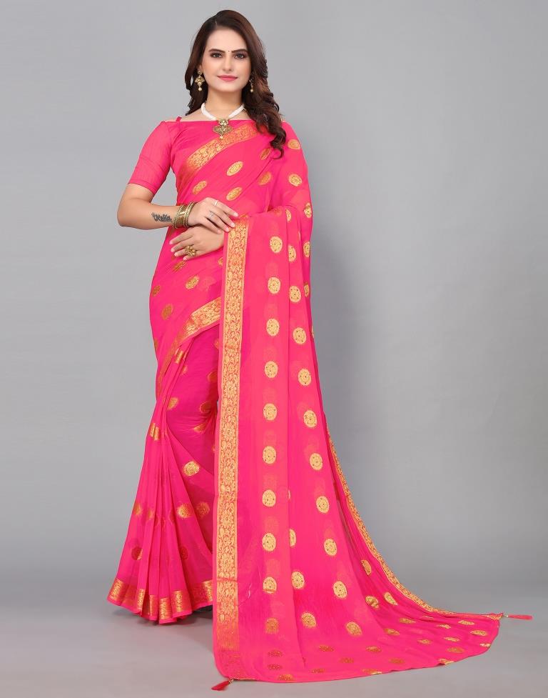 Pink Chiffon Banarasi Saree | Sudathi
