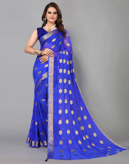 Blue Chiffon Banarasi Saree | Sudathi