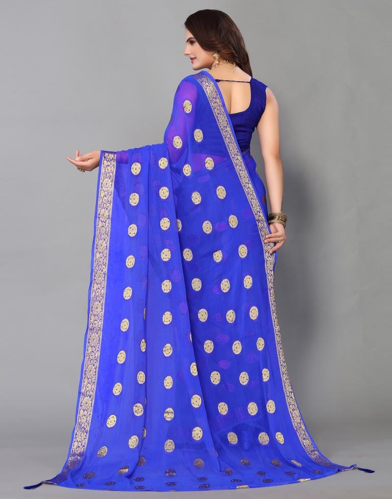 Blue Chiffon Banarasi Saree | Sudathi