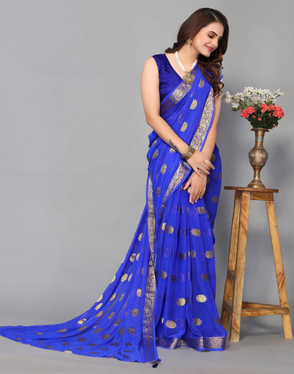 Blue Chiffon Banarasi Saree | Sudathi