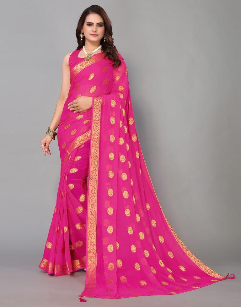 Pink Chiffon Banarasi  Saree | Sudathi