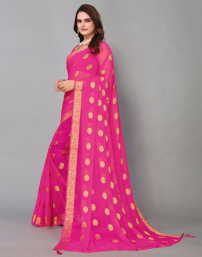 Pink Chiffon Banarasi  Saree | Sudathi
