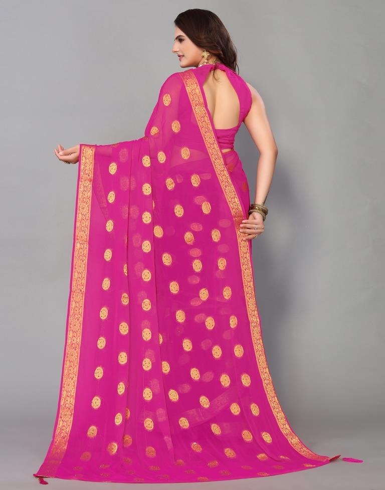 Pink Chiffon Banarasi  Saree | Sudathi